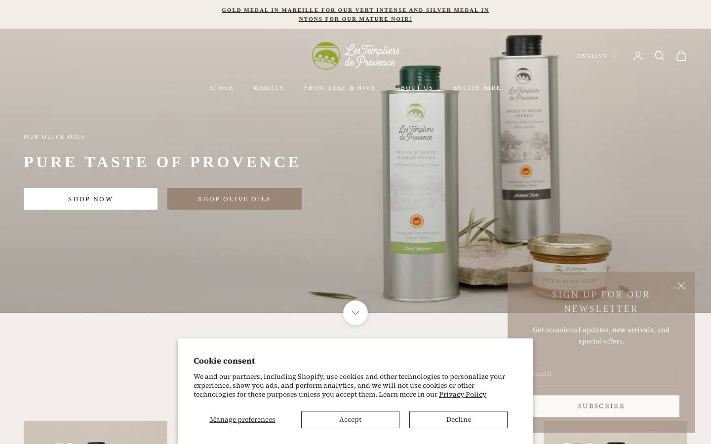 lestempliersdeprovence.com homepage screenshot