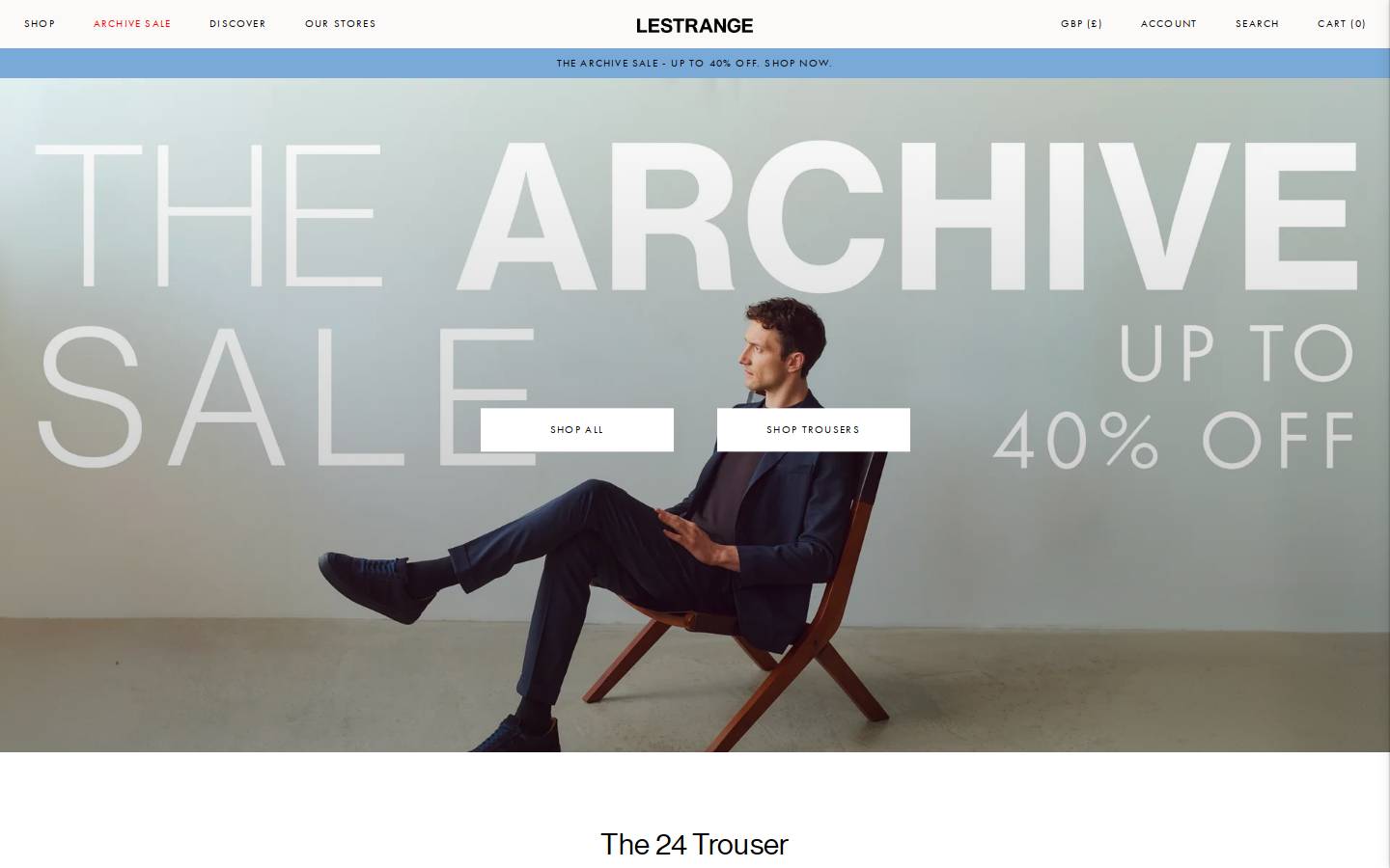 LESTRANGE homepage screenshot
