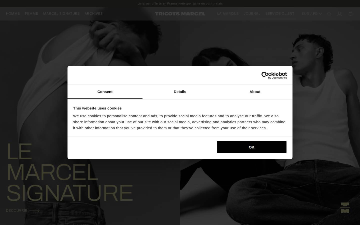 Les Tricots Marcel  homepage screenshot