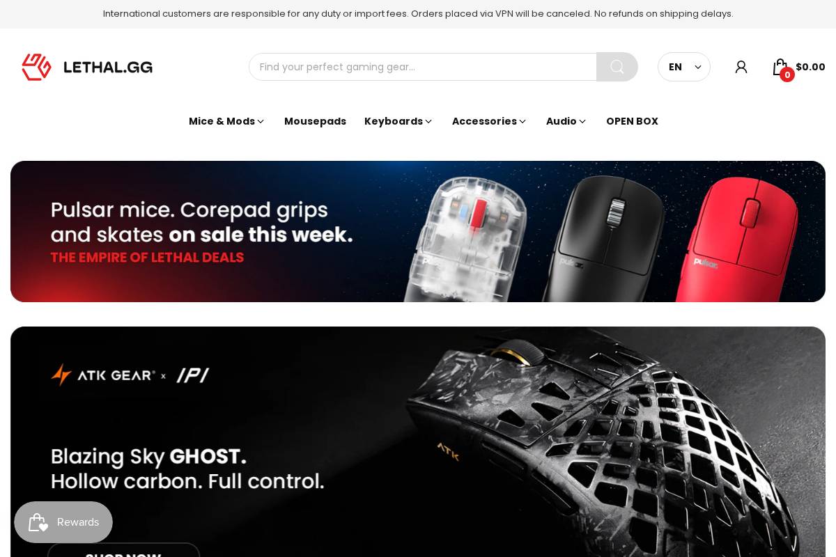 Lethal homepage screenshot