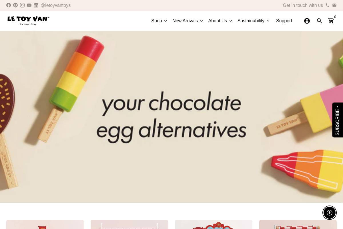 Le Toy Van homepage screenshot
