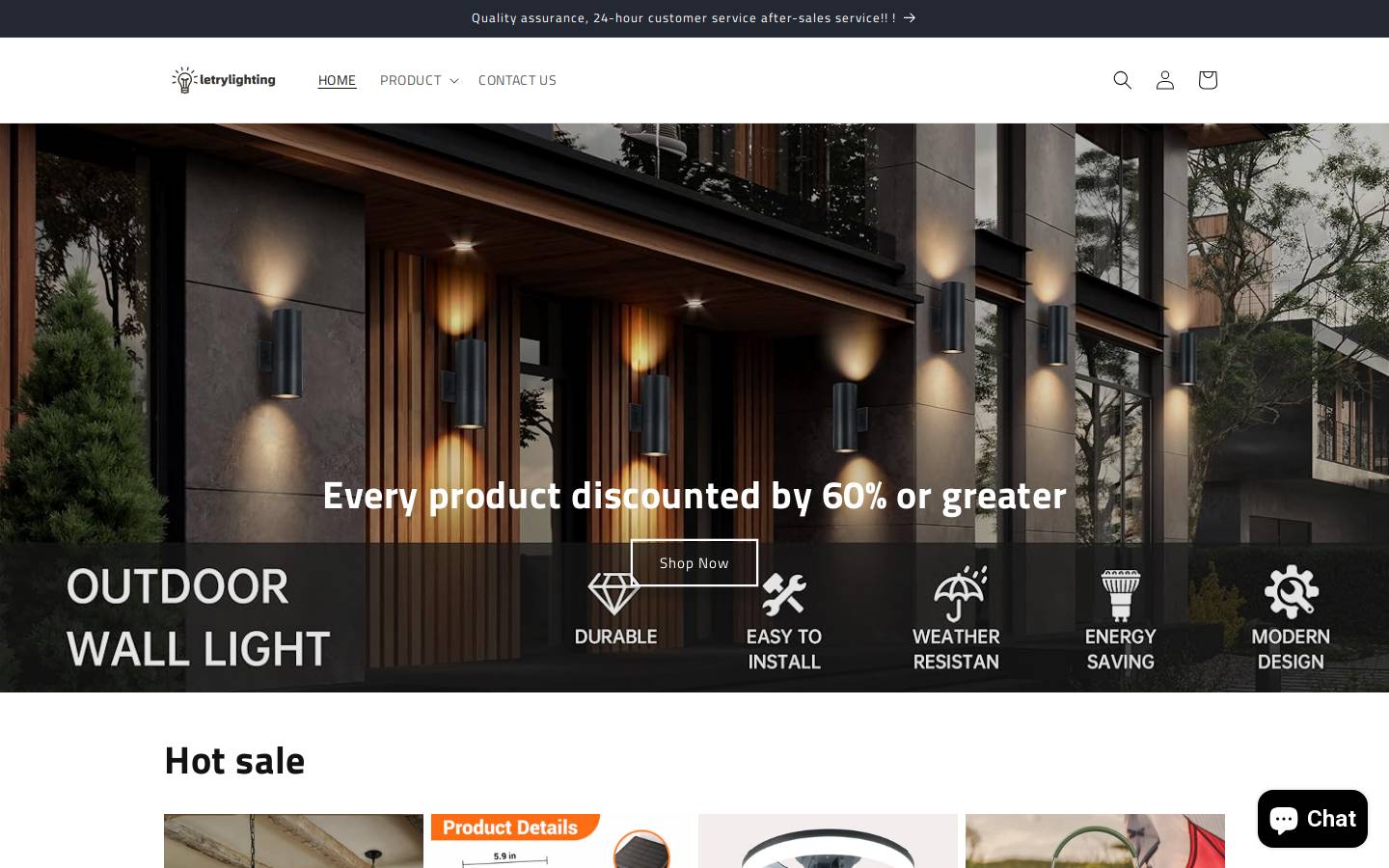 letrylighting.com homepage screenshot