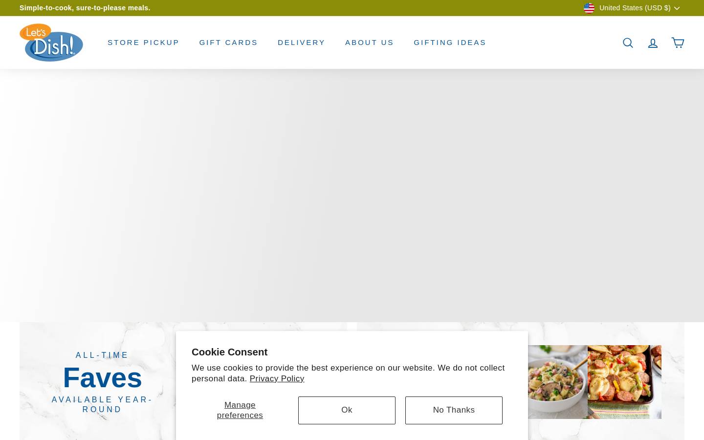 Letsdish homepage screenshot