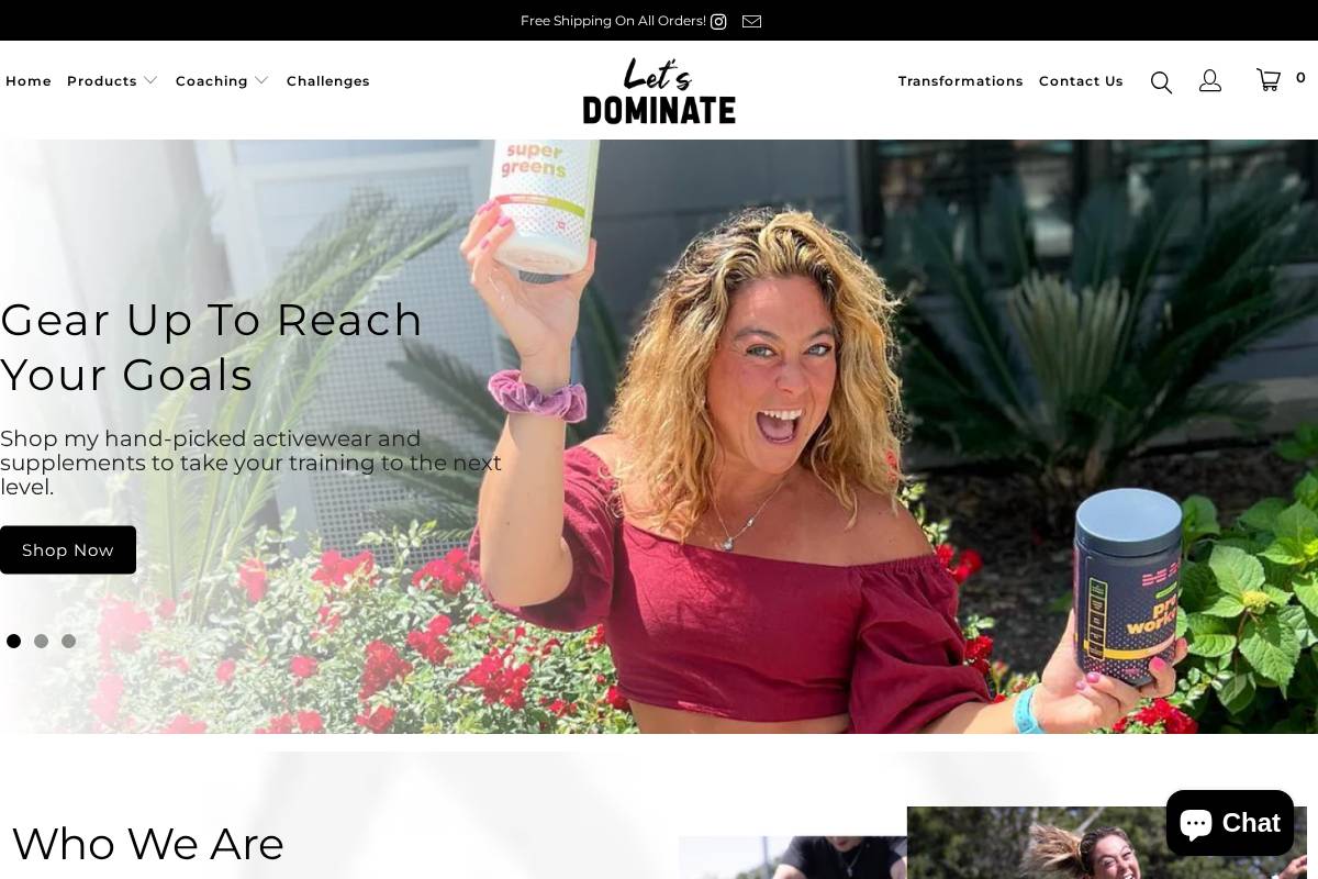 letsdominate.co homepage screenshot