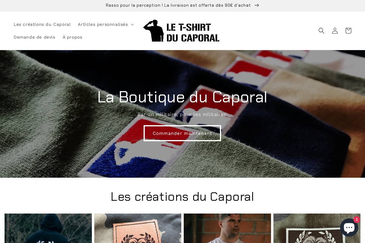 letshirtducaporal.fr homepage screenshot