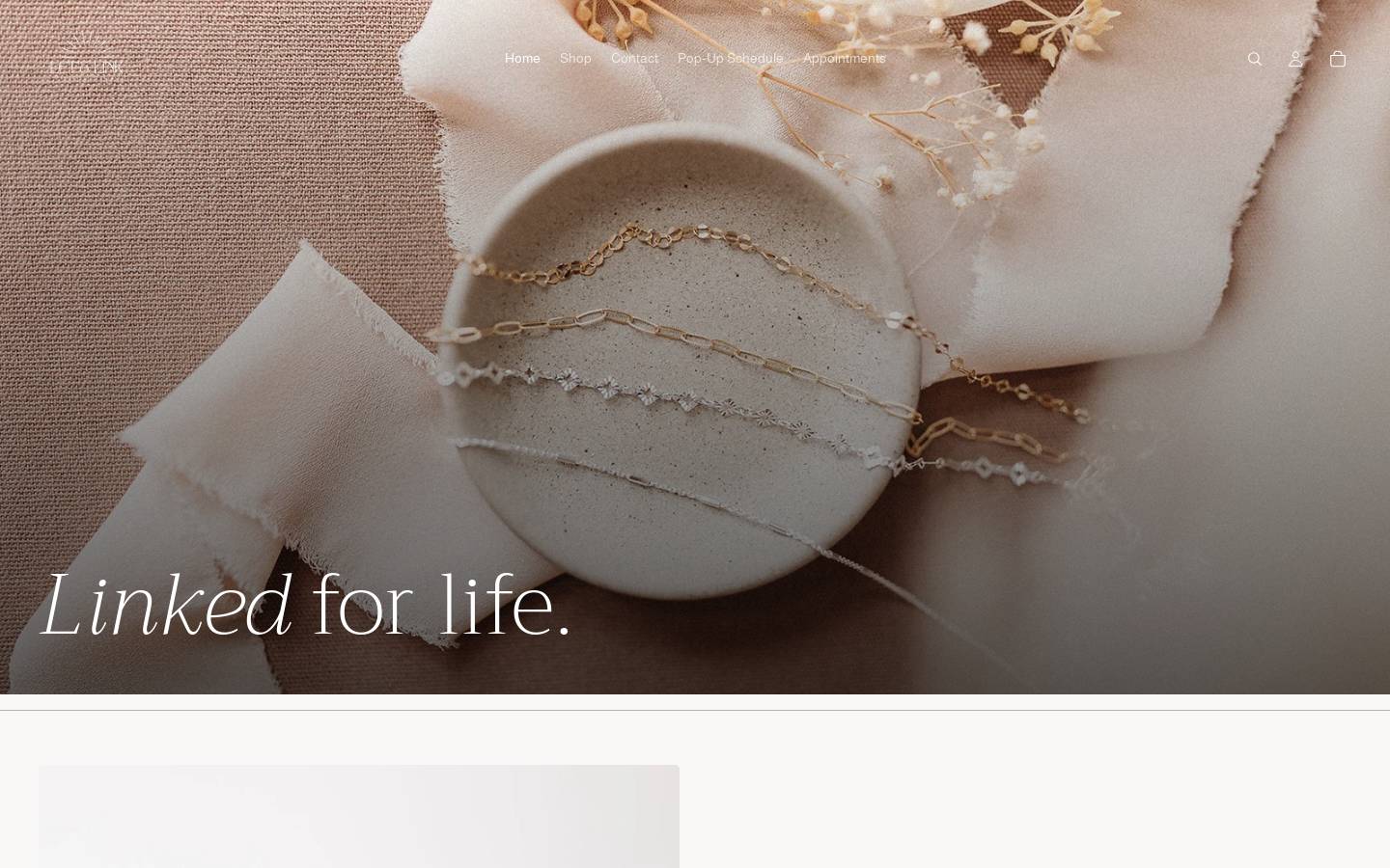 letslinkjewelry.com homepage screenshot