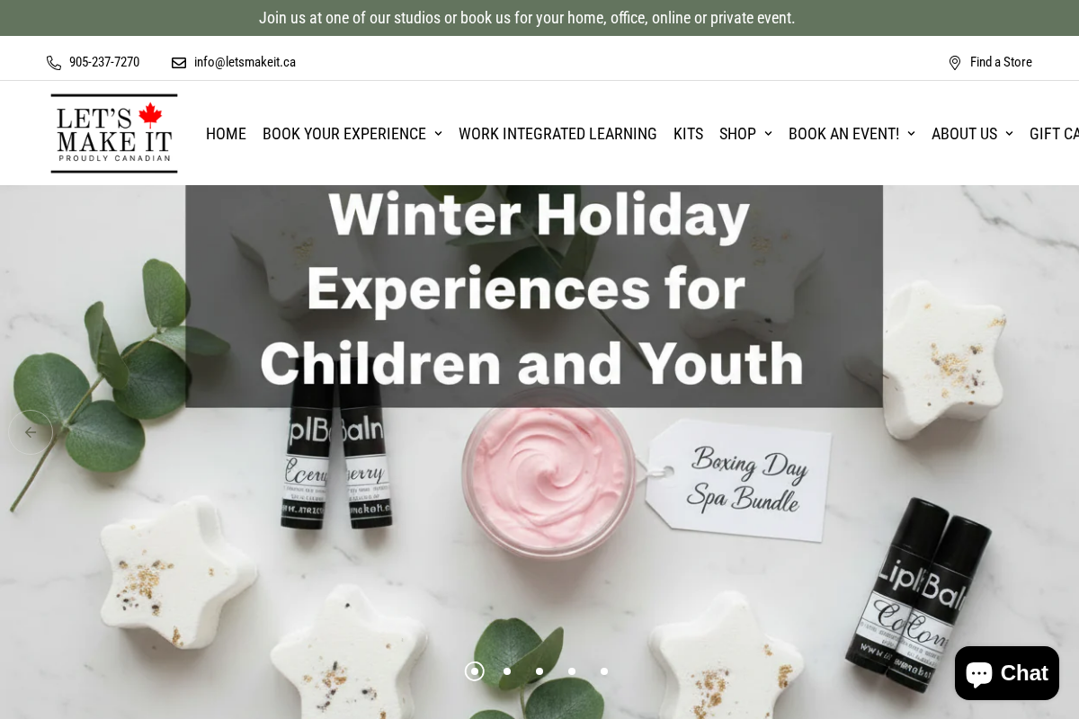 Let's Make It homepage screenshot