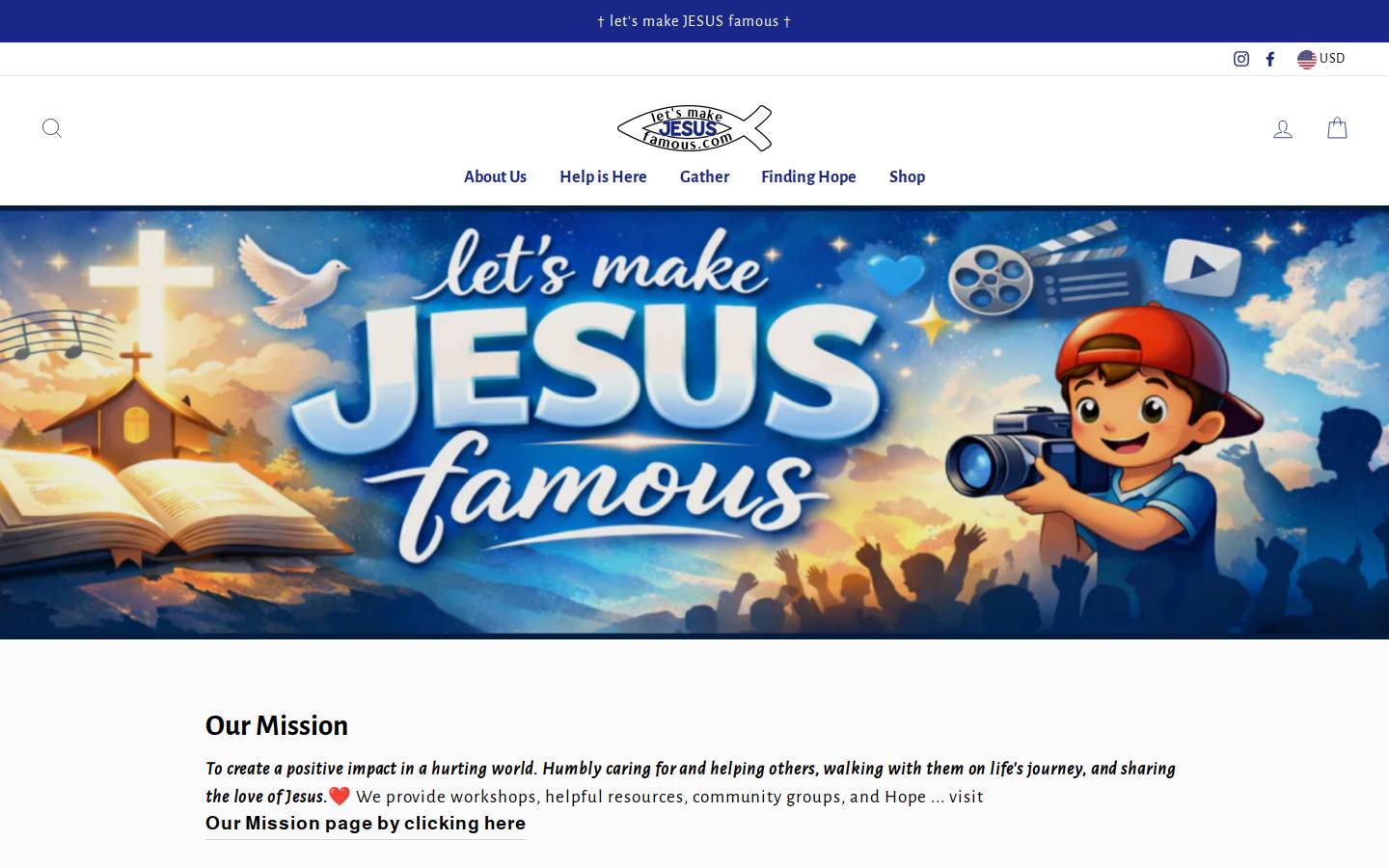 letsmakejesusfamous.com homepage screenshot
