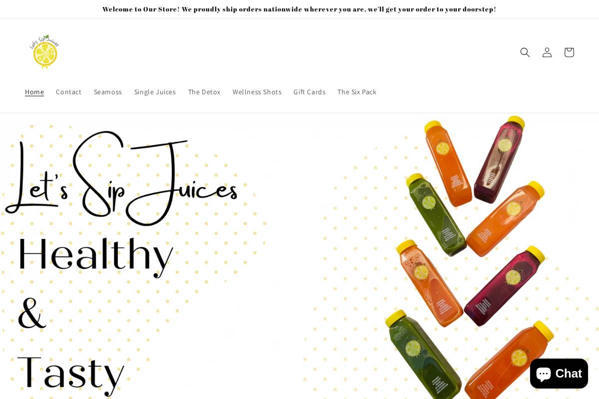 letssipjuices.com homepage screenshot