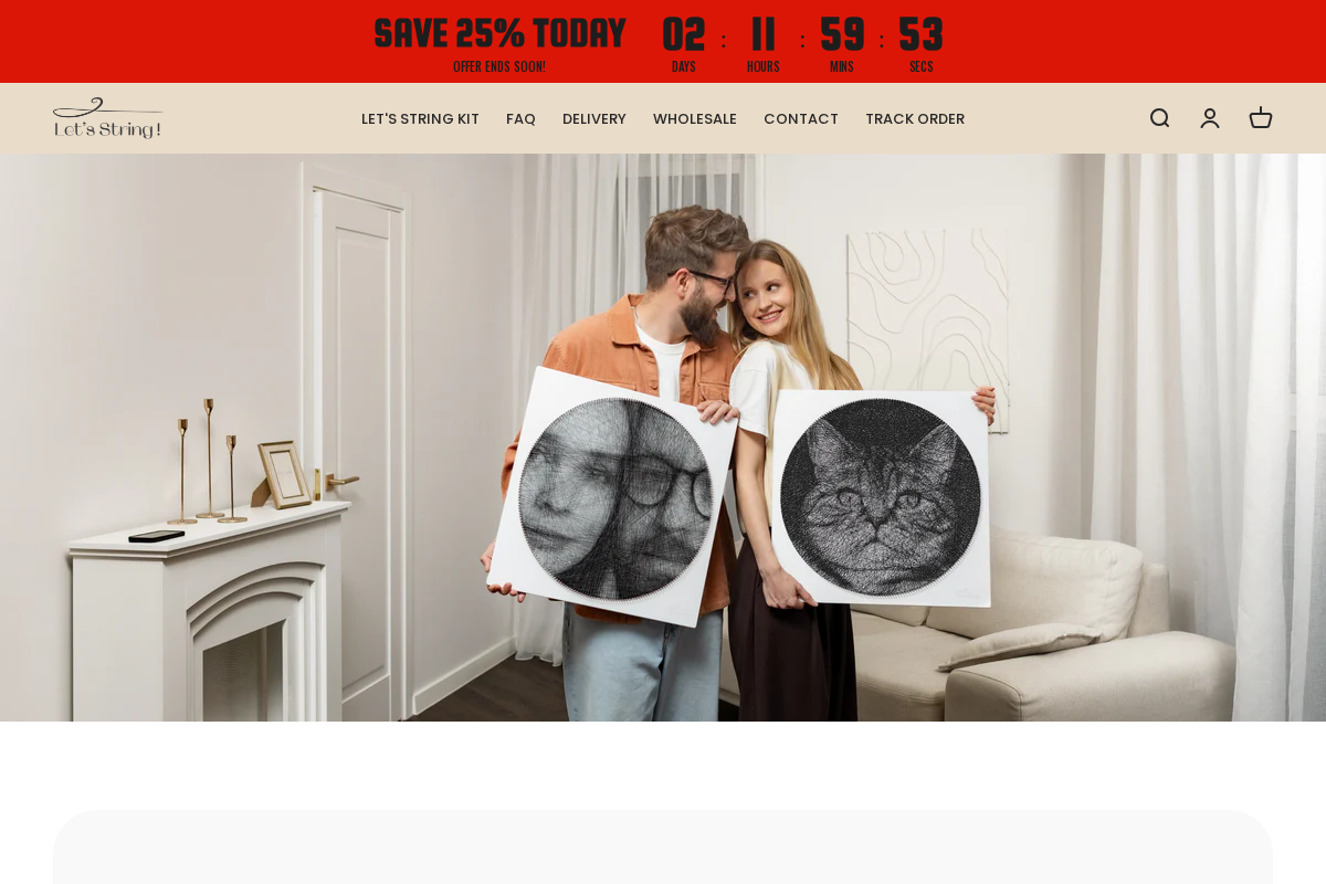 Letsstring.us homepage screenshot