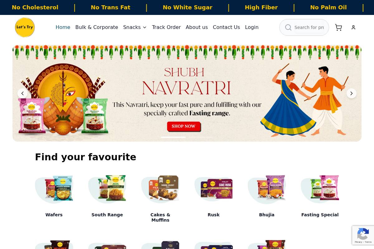 letstryfoods.com homepage screenshot