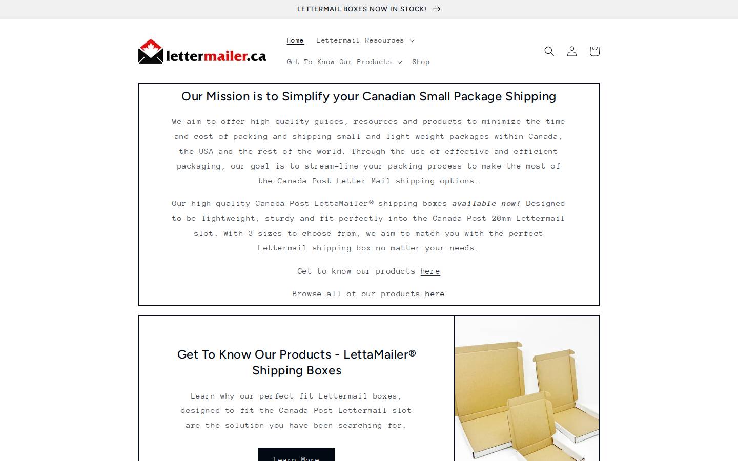 lettermailer.ca homepage screenshot