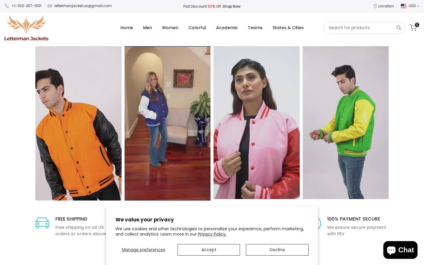 lettermanjackets.us homepage screenshot