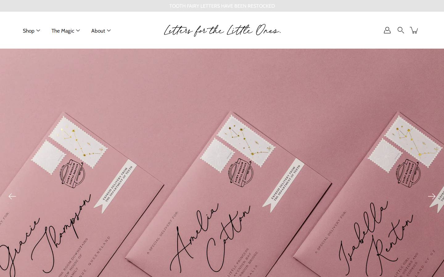 lettersforthelittleones.com.au homepage screenshot