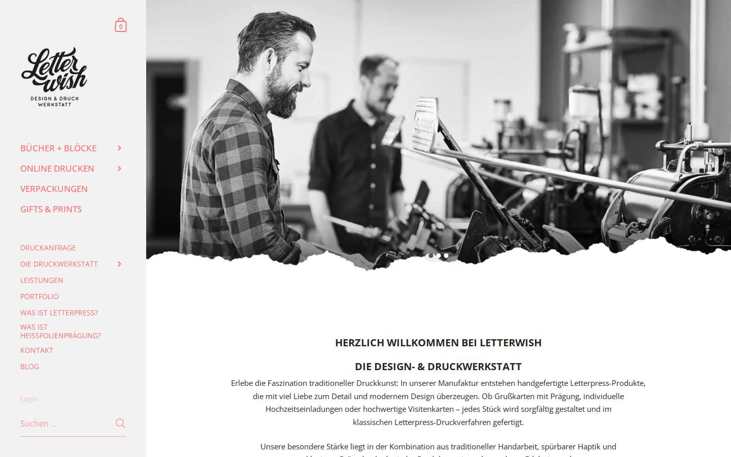 letterwish.de homepage screenshot