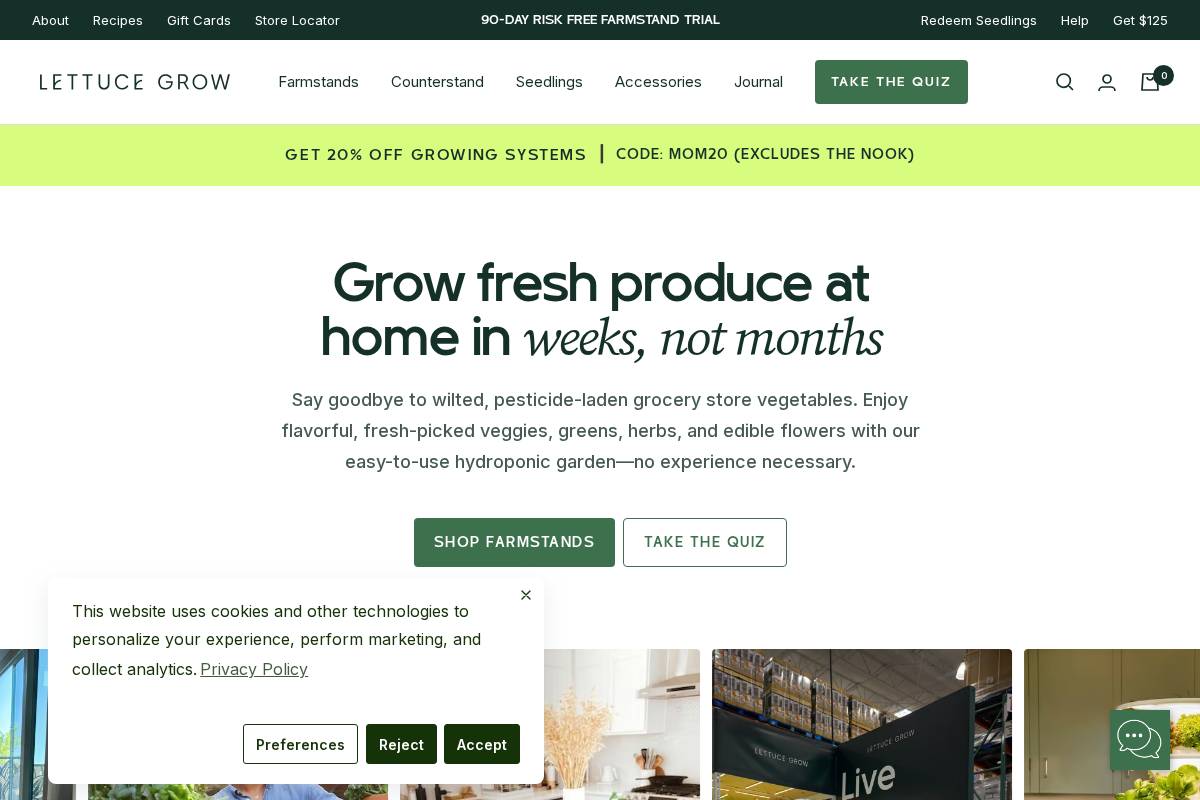 Lettucegrow homepage screenshot
