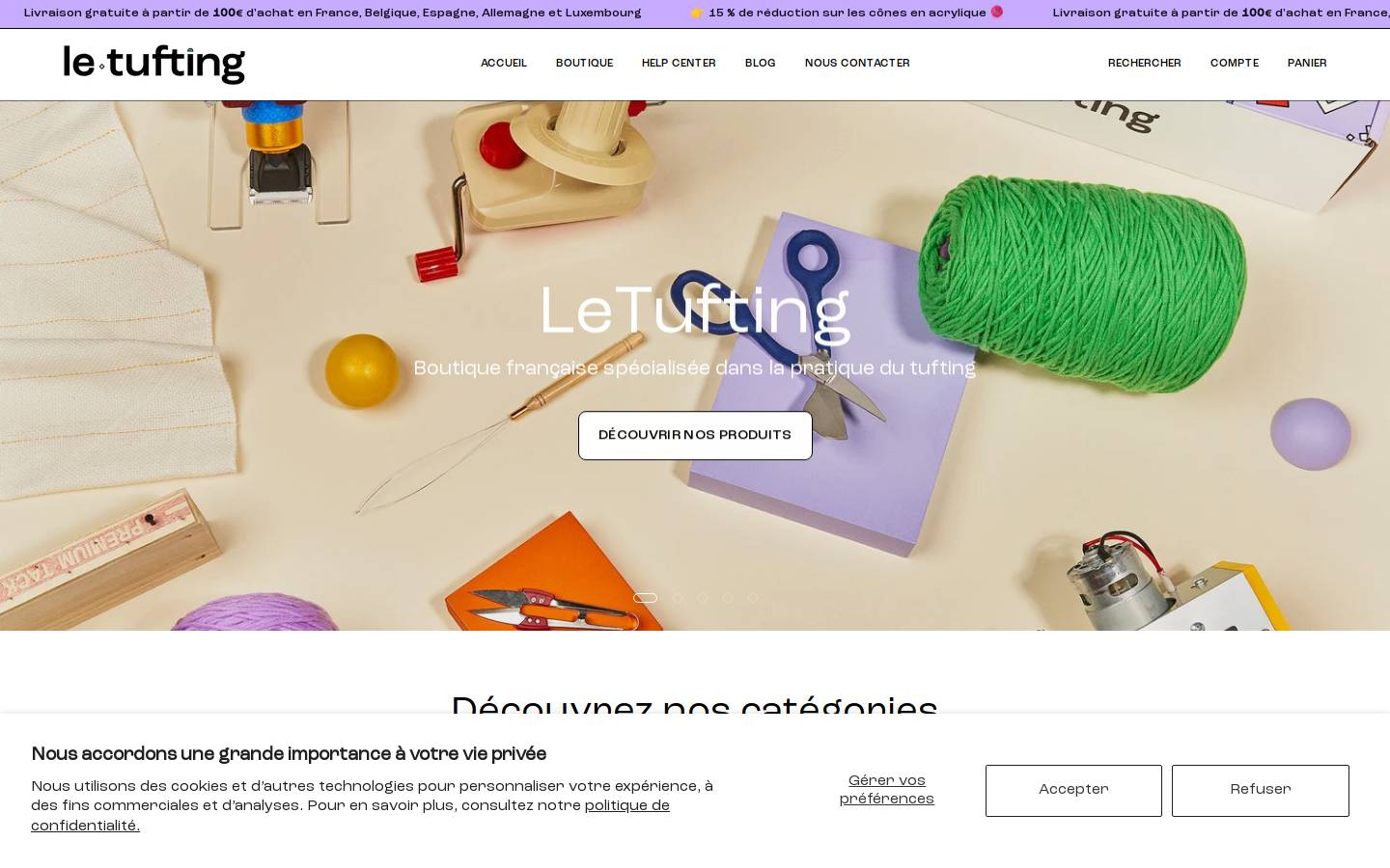 LeTufting homepage screenshot