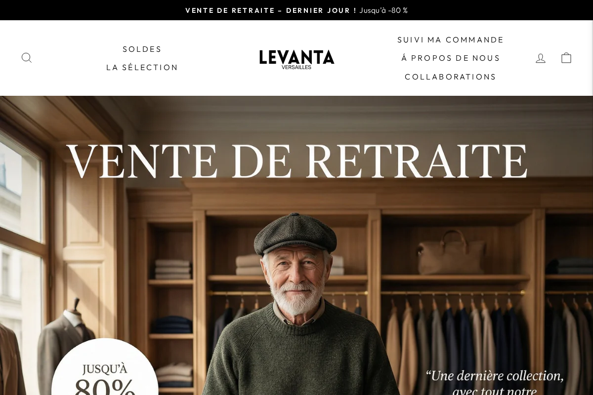 Levanta Versailles homepage screenshot