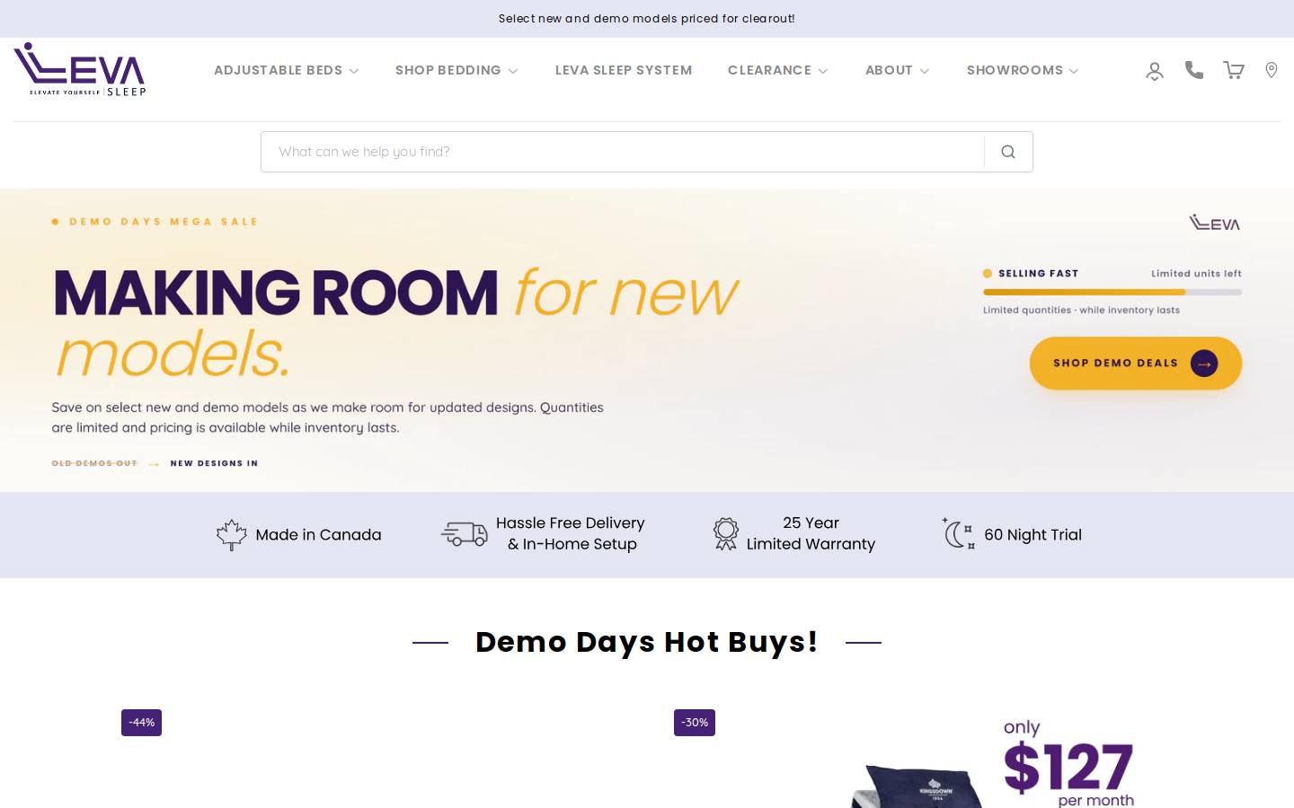 levasleep.com homepage screenshot