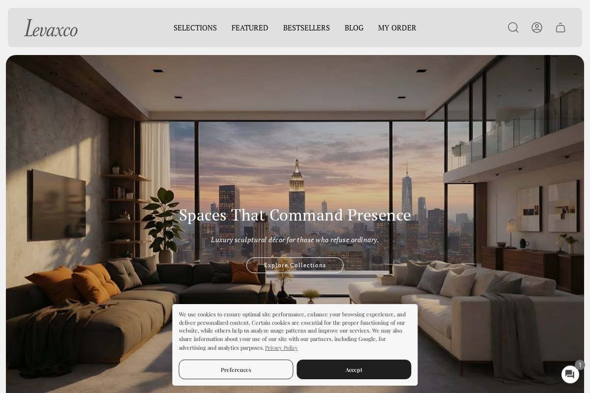 Levaxco homepage screenshot