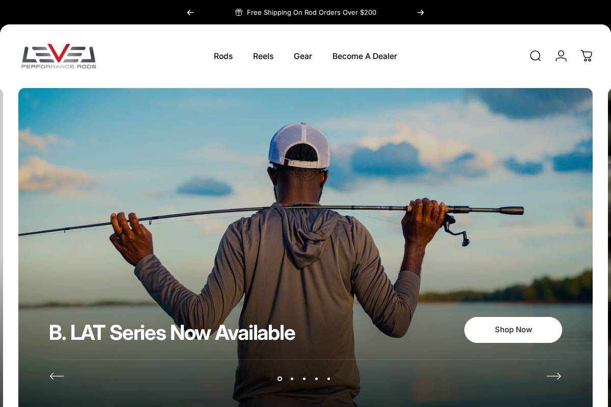 levelrods.com homepage screenshot