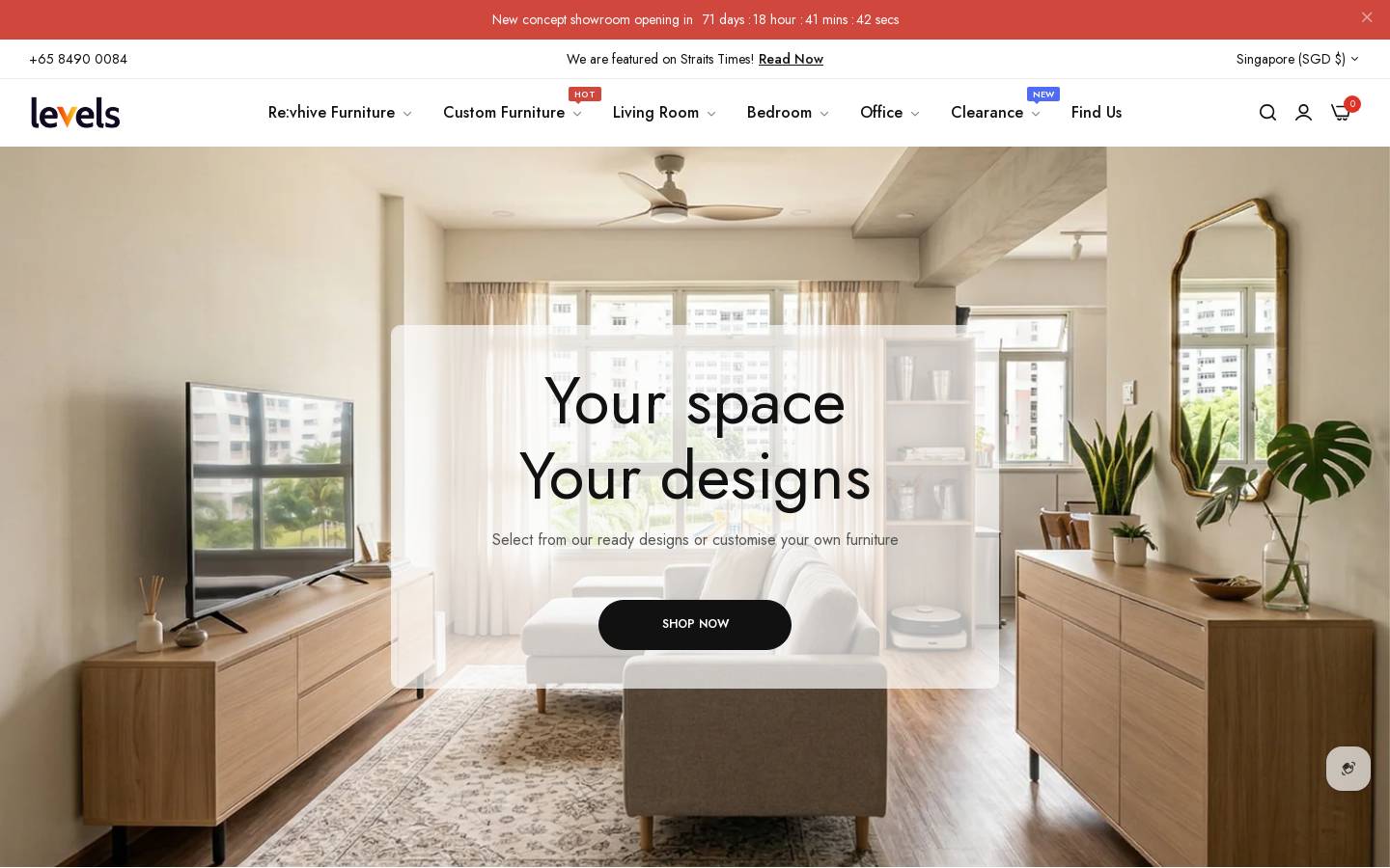 Levels homepage screenshot