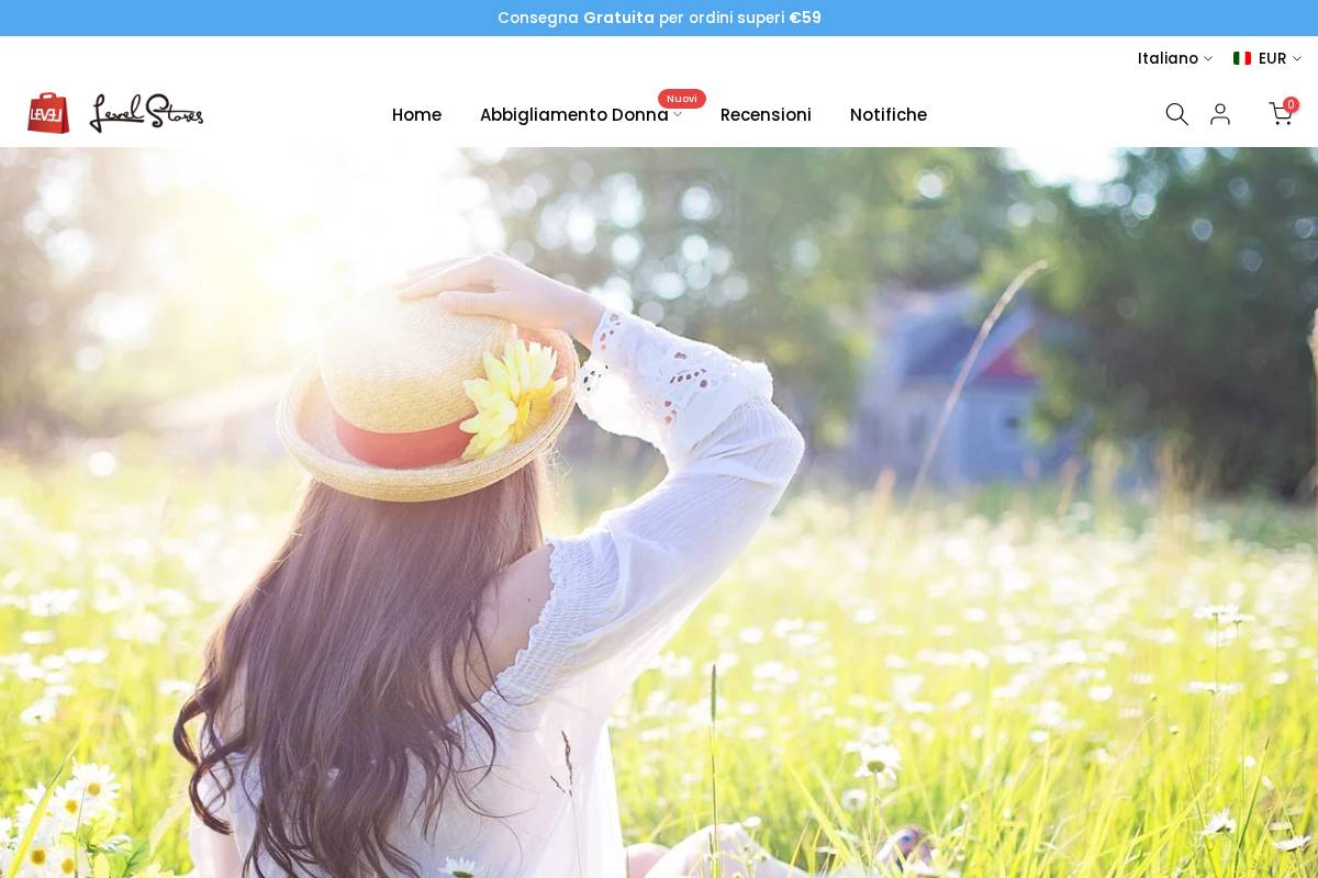 Level Stores homepage screenshot