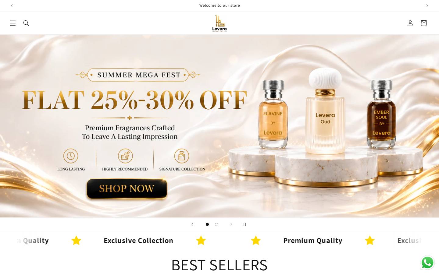 leverascents.store homepage screenshot