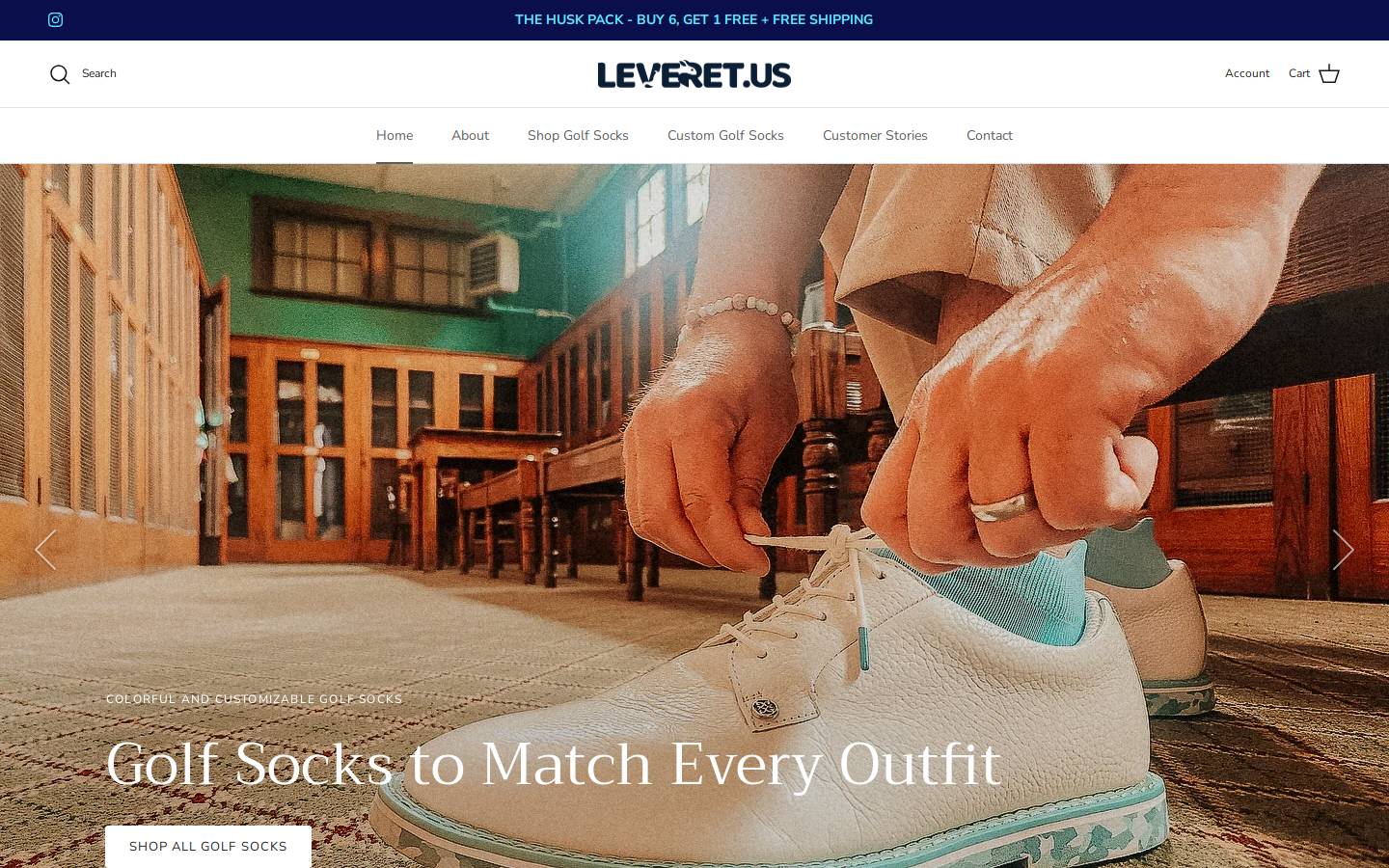 Leveret Clothing homepage screenshot