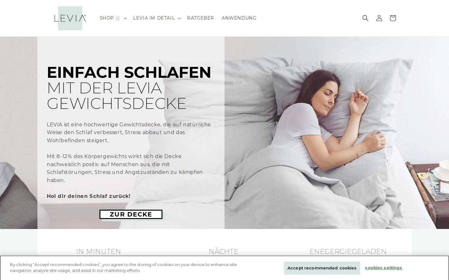 LEVIA Blanket homepage screenshot