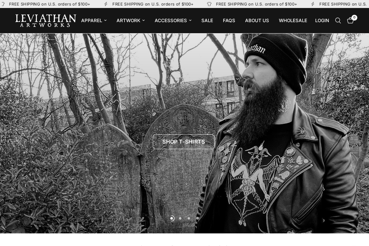 leviathanartworks.com homepage screenshot