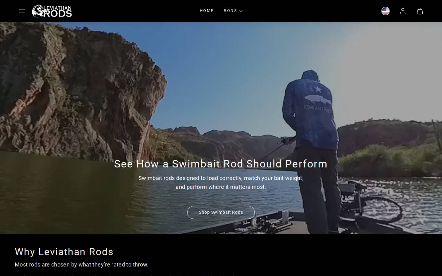 leviathanrods.com homepage screenshot