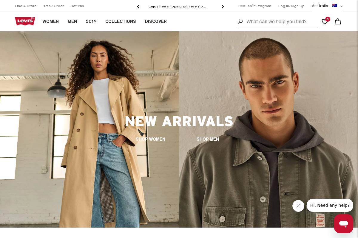 Levi's homepage screenshot