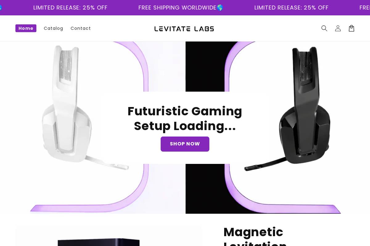 Levitate Labs homepage screenshot