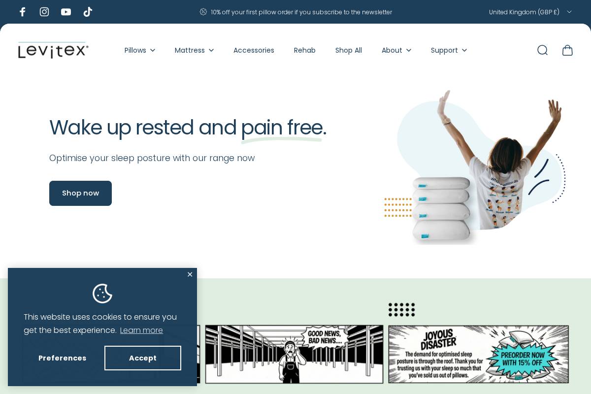 Levitex homepage screenshot