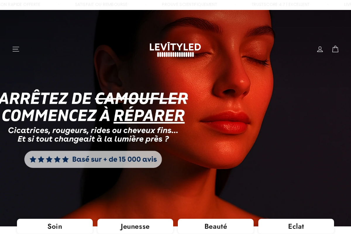 Levityled homepage screenshot