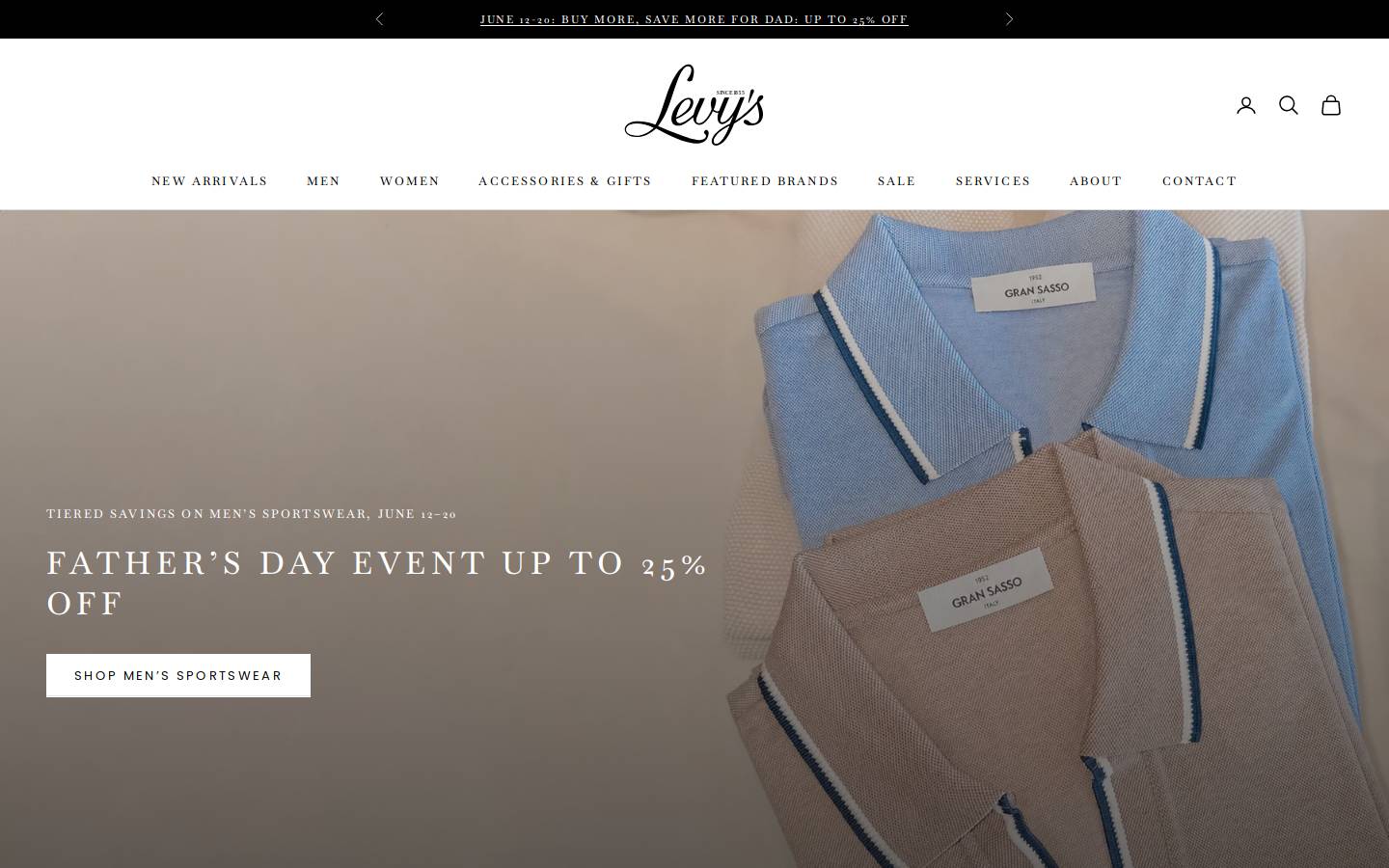 levysclothes.com homepage screenshot