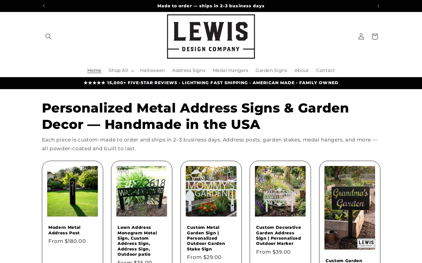 lewisdesigncompany.com homepage screenshot