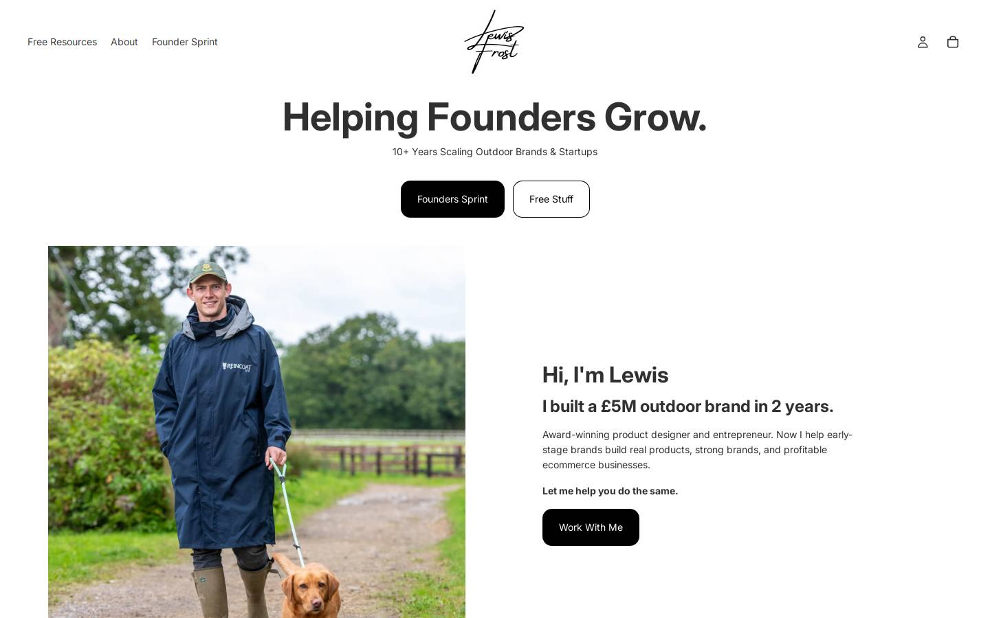 lewisfrost.com homepage screenshot