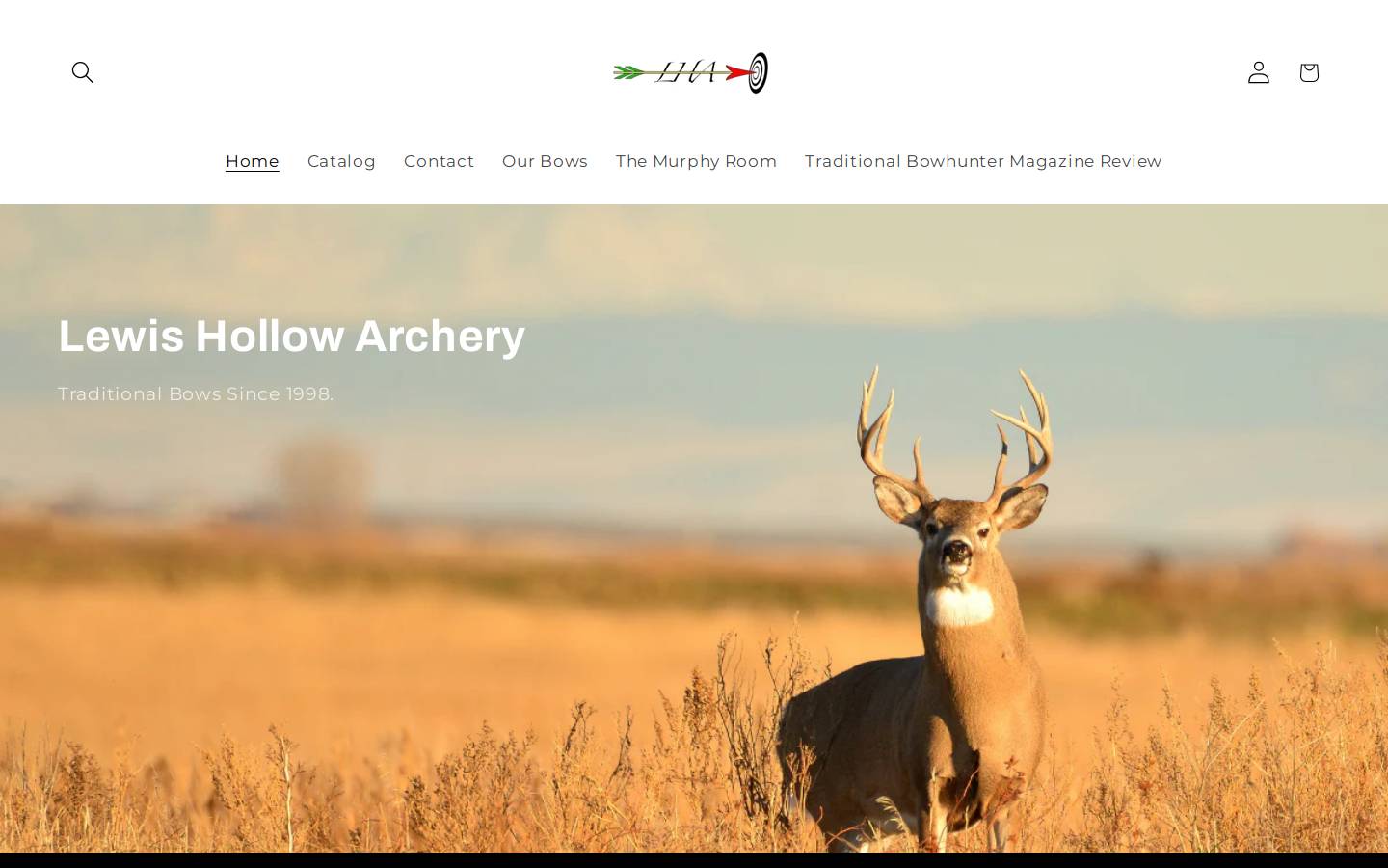 lewishollowarchery.com homepage screenshot