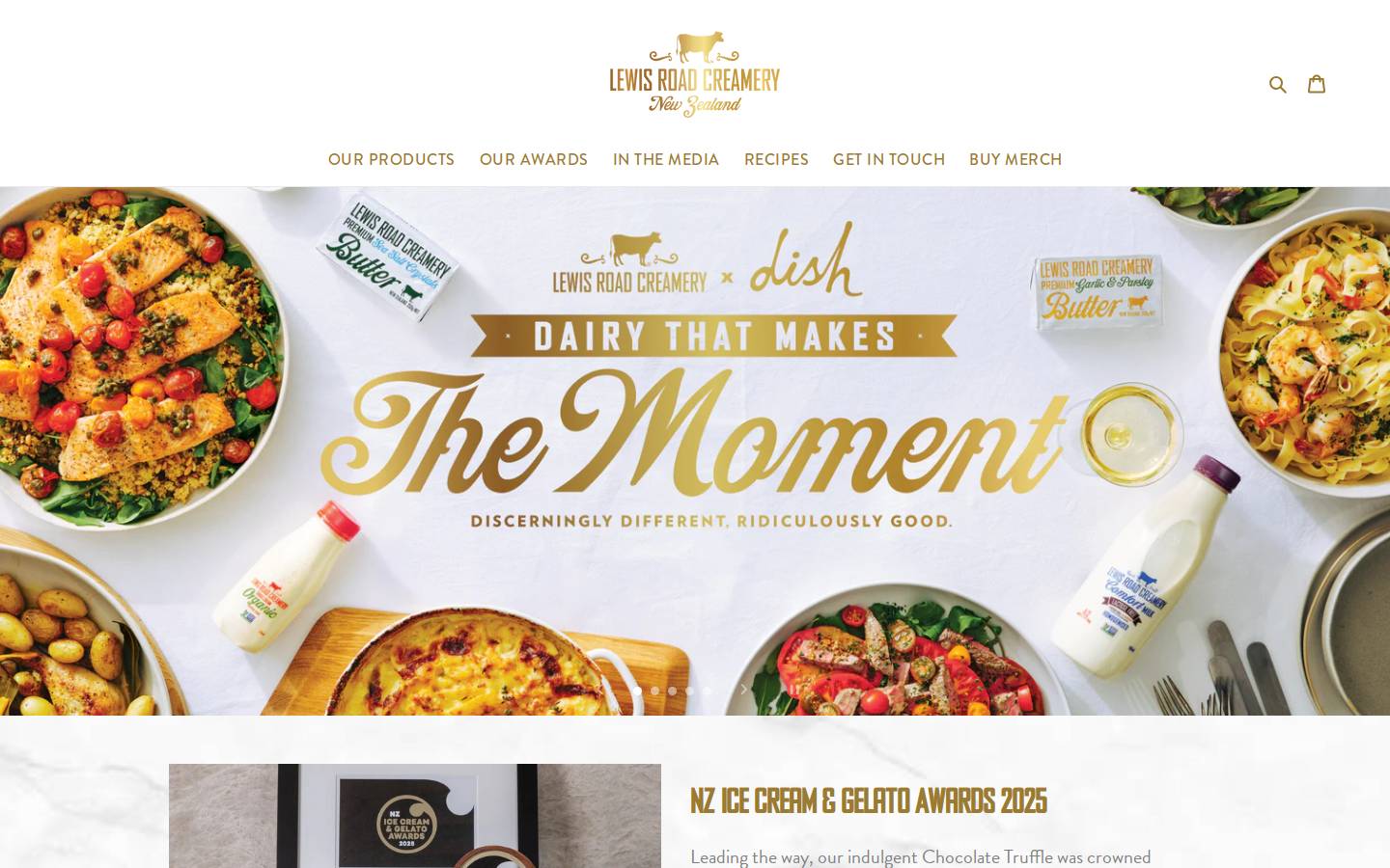 lewisroadcreamery.co.nz homepage screenshot