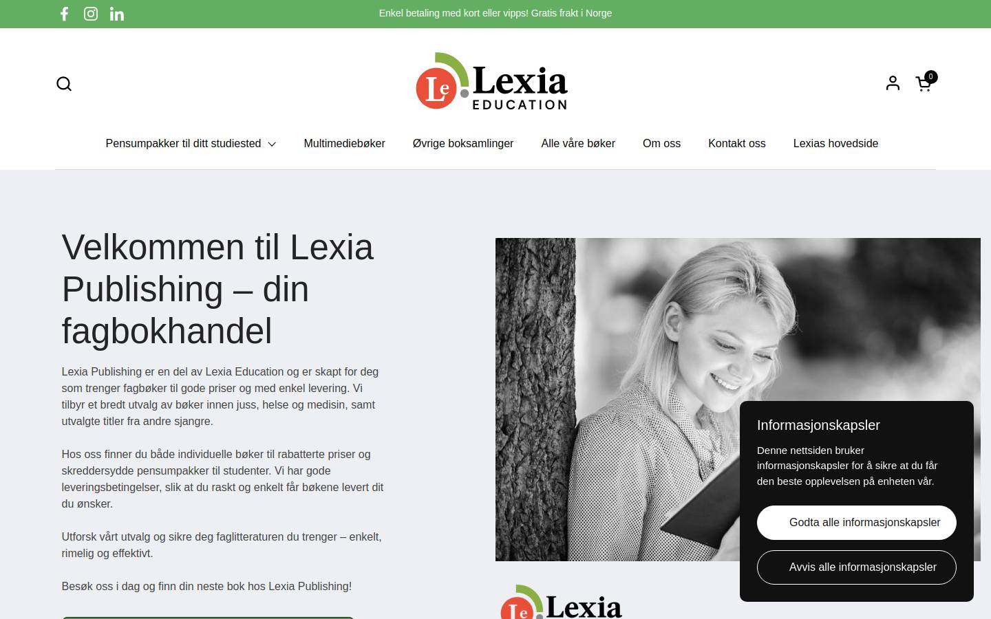 lexiapublishing.no homepage screenshot