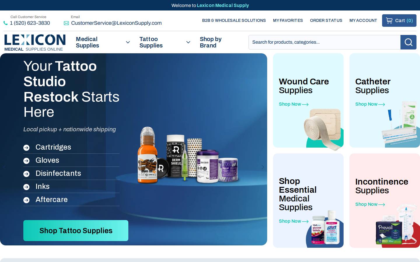 lexiconsupply.com homepage screenshot