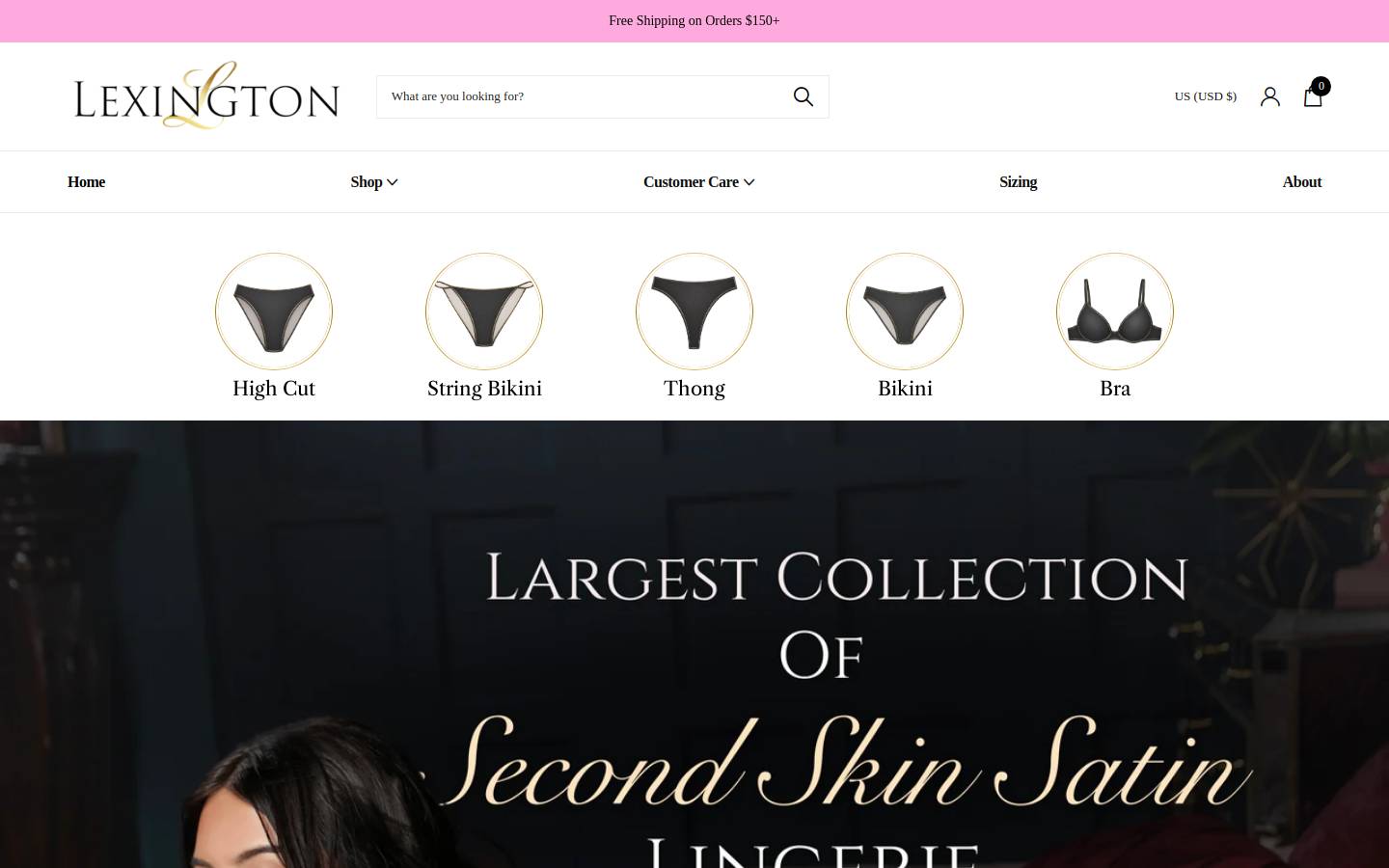 lexingtonintimates.com homepage screenshot