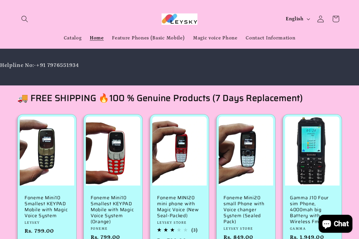 Leysky Store homepage screenshot