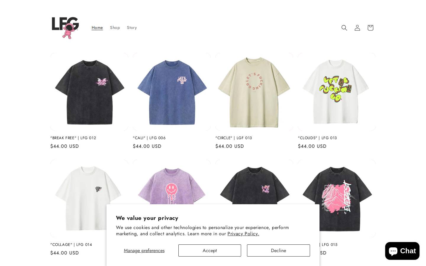 lfgbrands.com homepage screenshot