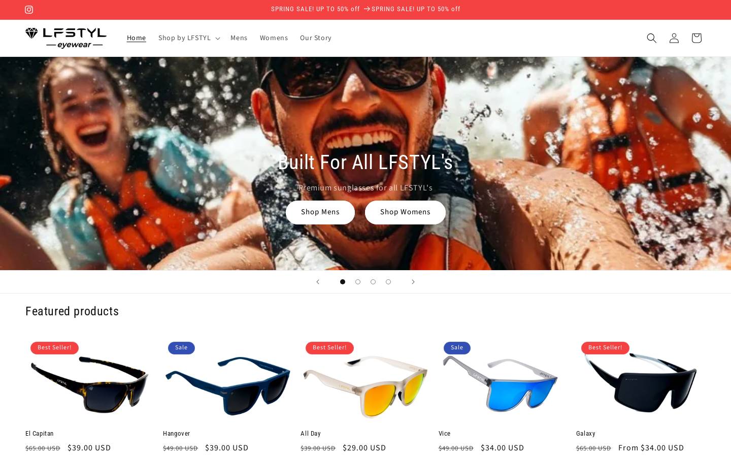 lfstyleyewear.com homepage screenshot