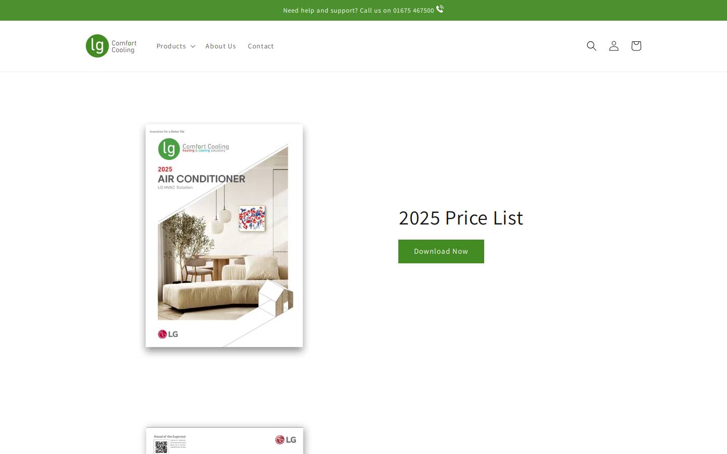 lgcomfortcooling.com homepage screenshot