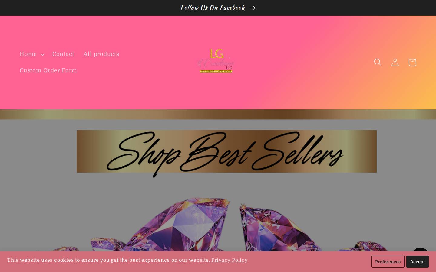 lgcreationsandcustoms.com homepage screenshot