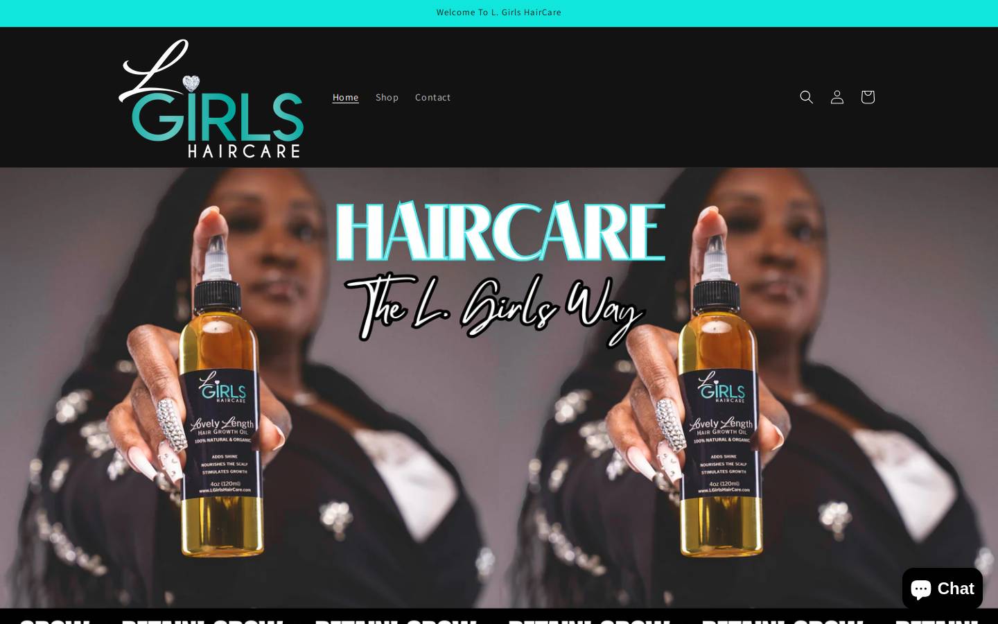 lgirlshaircare.com homepage screenshot